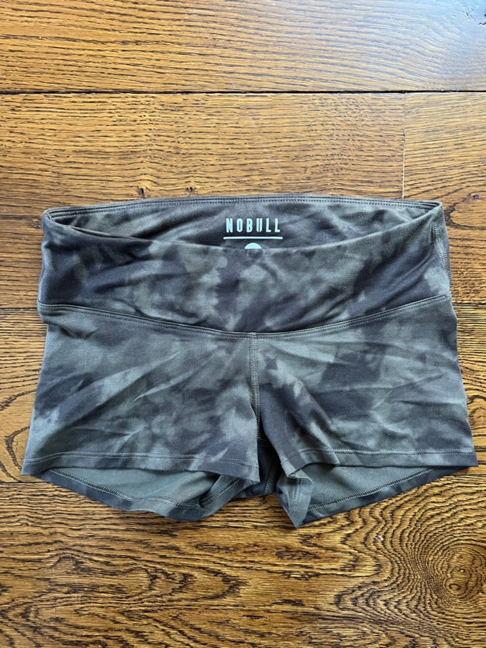NOBULL Women's Dark Green Tie-dye Athletic Shorts